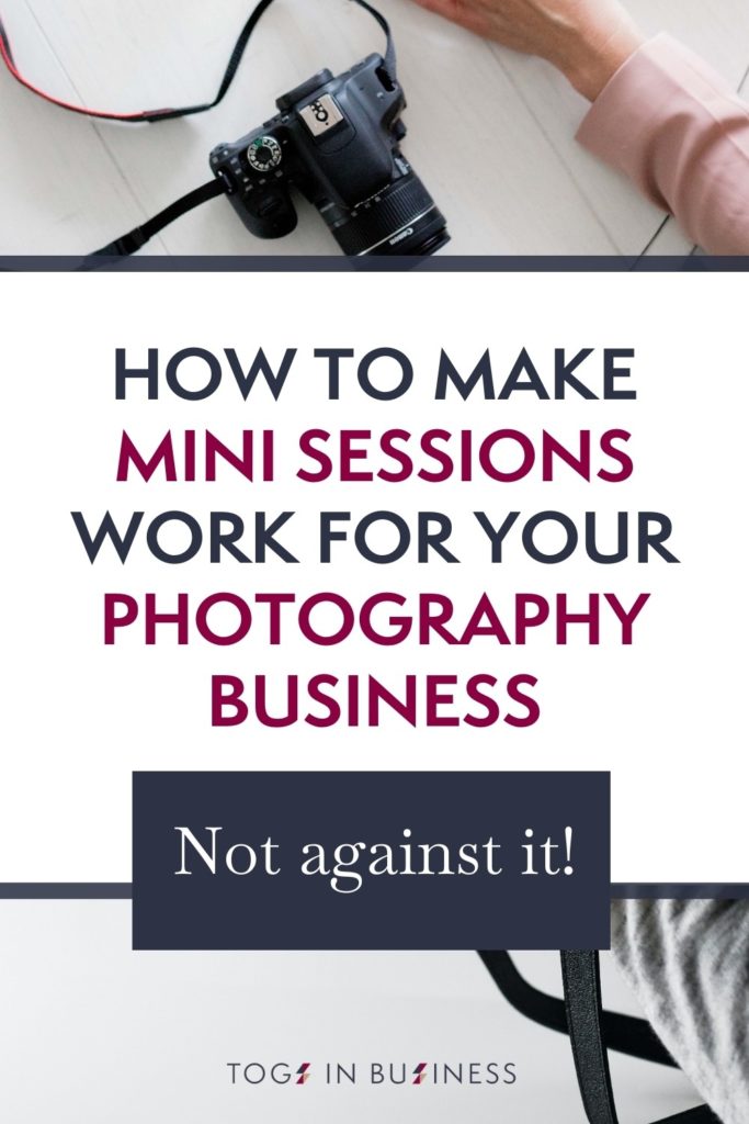 Pin image with text overlay: 'How to make mini sessions work for your photography business'