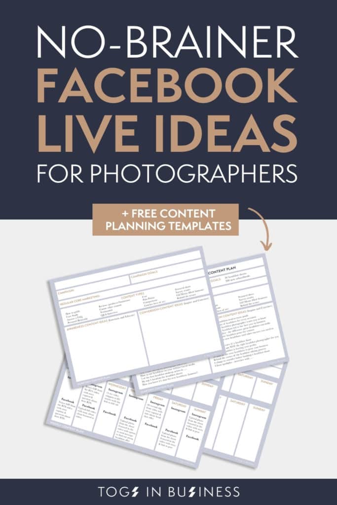 TiB Live - Facebook live ideas for photographers