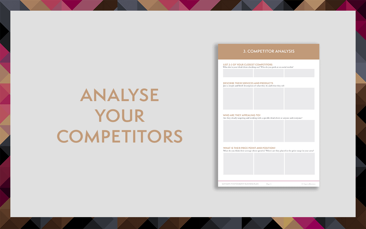 Photography business plan template - competitor analysis section